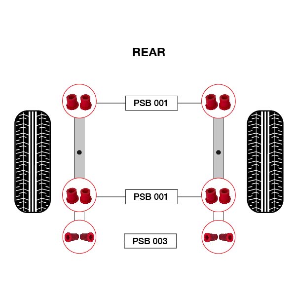 12x Toyota Hilux (88-04)Rear Spring - Rear and Shackle Polyurethane Bushing - Image 2