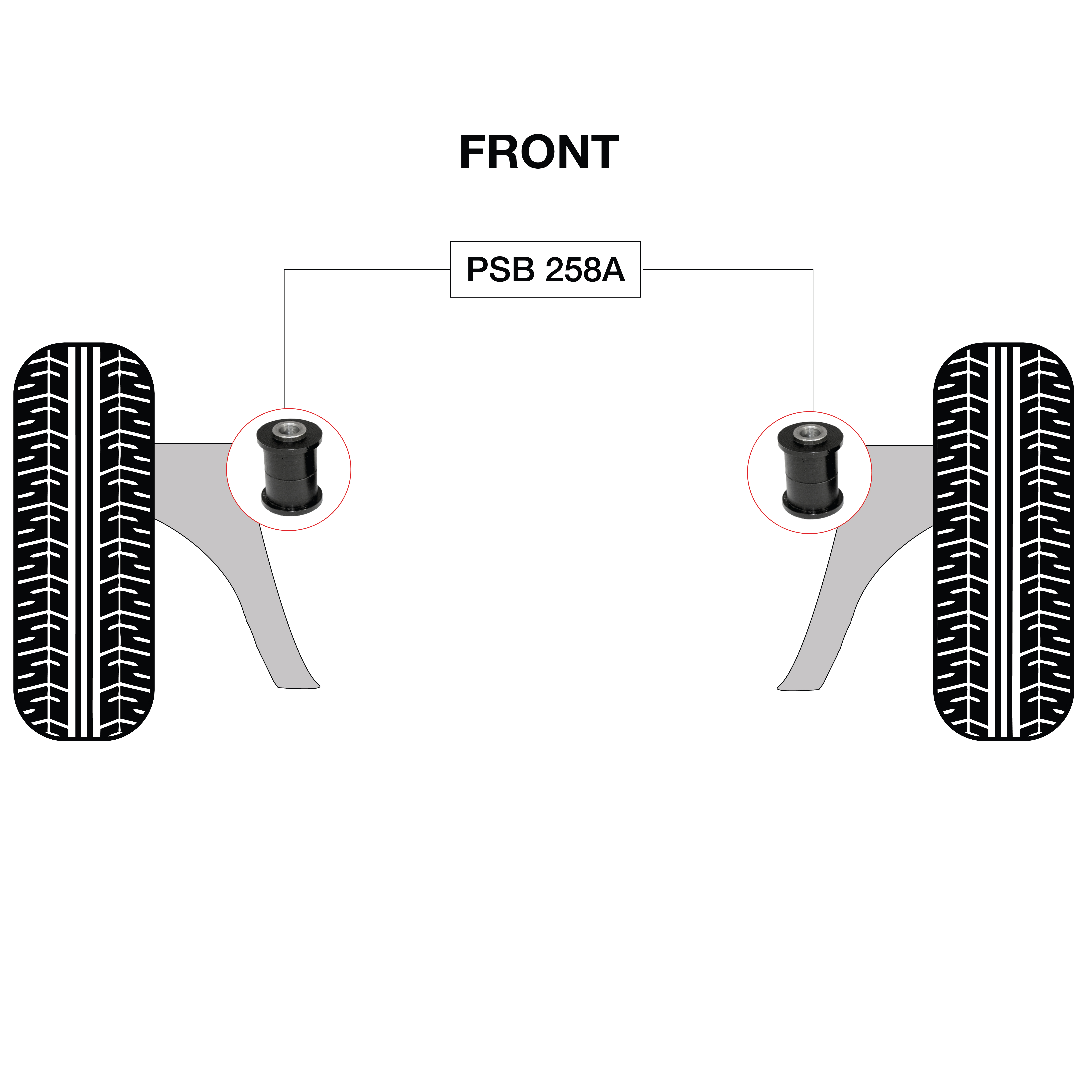 2 x Renault Modus/Grand Modus Front Lower Arm Front Poly PSB Bushing