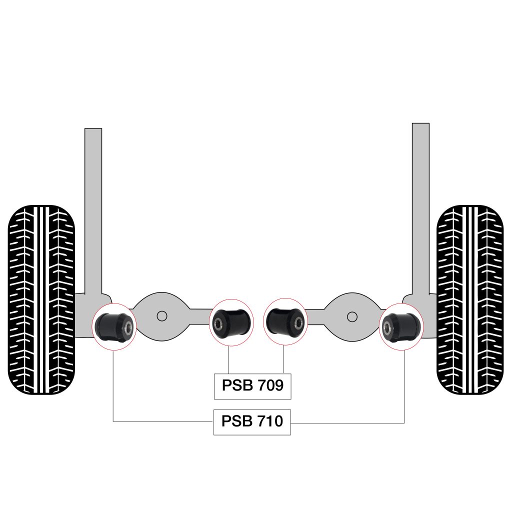 VW Golf MK5/MK6 >I Complete Rear Strut Mount Arm Poly PSB Bush Kit 2005