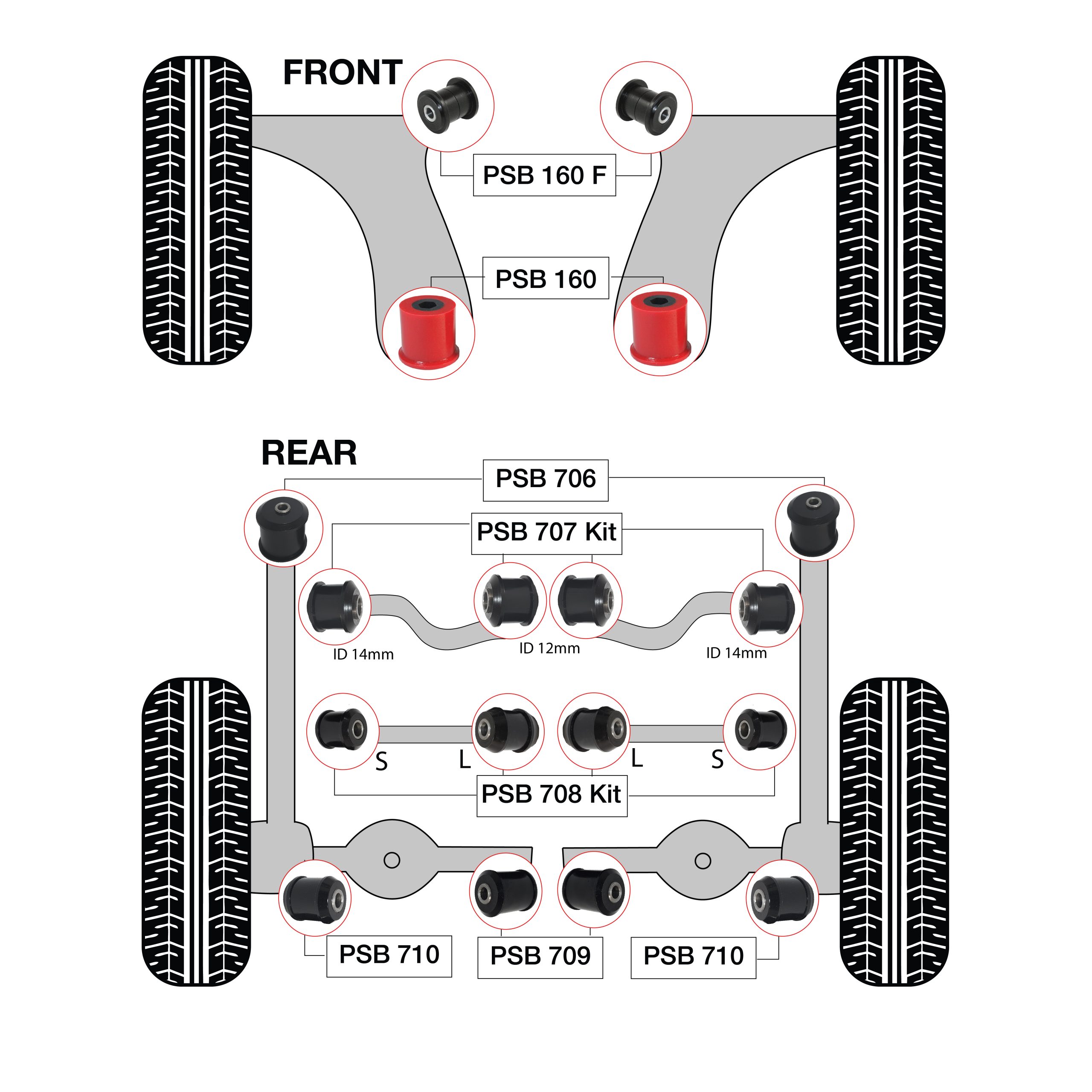 Audi A3 / TT / Q3 Complete Front / Rear Bushing Kit 2007 - 2012 