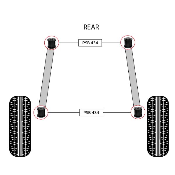 2x Toyota Land Cruiser Prado (2002 - ) Rear Lower Arm Polyurethane Bushing Kit - Image 4