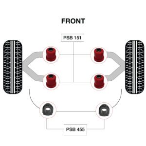 PSB Poly Bushing Complete Front Upper Arm /& ARB Kit For Nissan Terrano 1995-2004